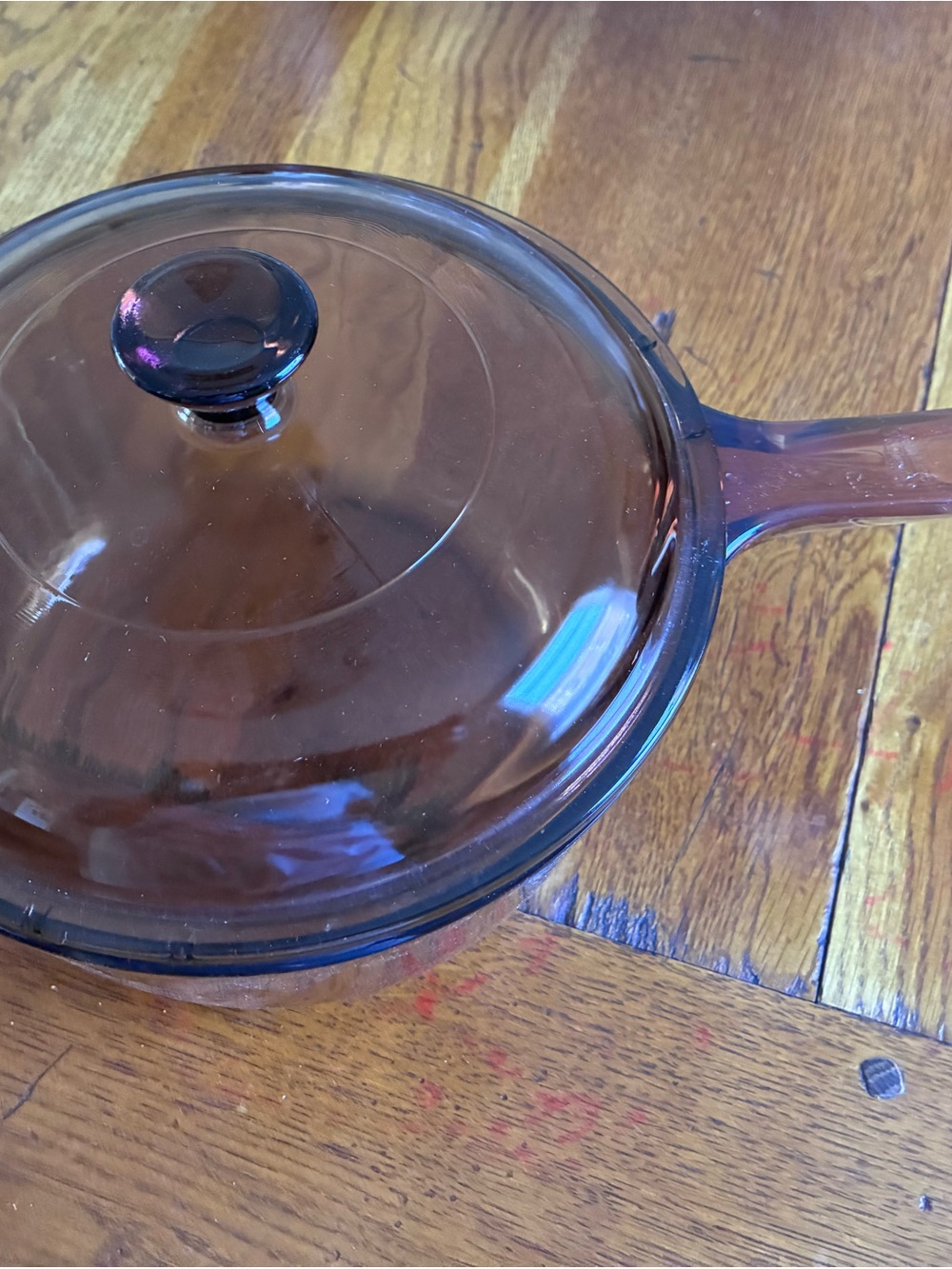 Corningware Visions Amber Glass Covered Saucepan with Handle